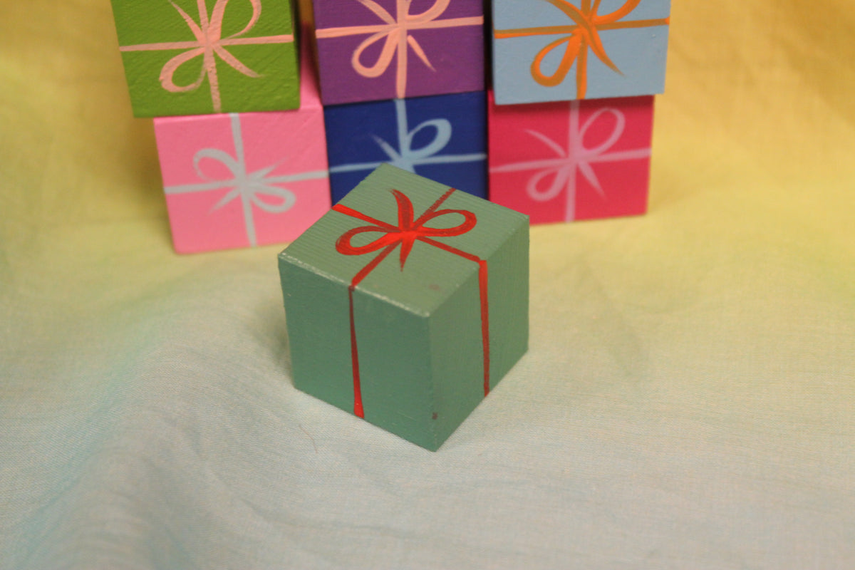 Houten cadeautje donkergroen