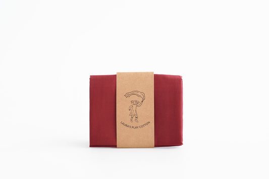 Laura's play cotton bordeaux red 90 x 90 cm