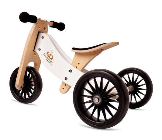 Kinderfeets 2-in-1 houten loopfiets & driewieler Tiny Tot Plus white
