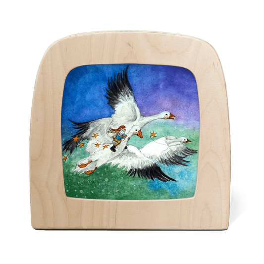 Eentje van Margo - George and the snow geese silhouet