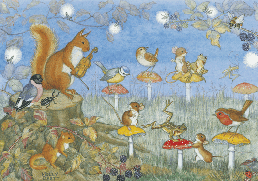 Molly Brett- Musical chairs with mice, birds, frogs etc and toadstool chairs