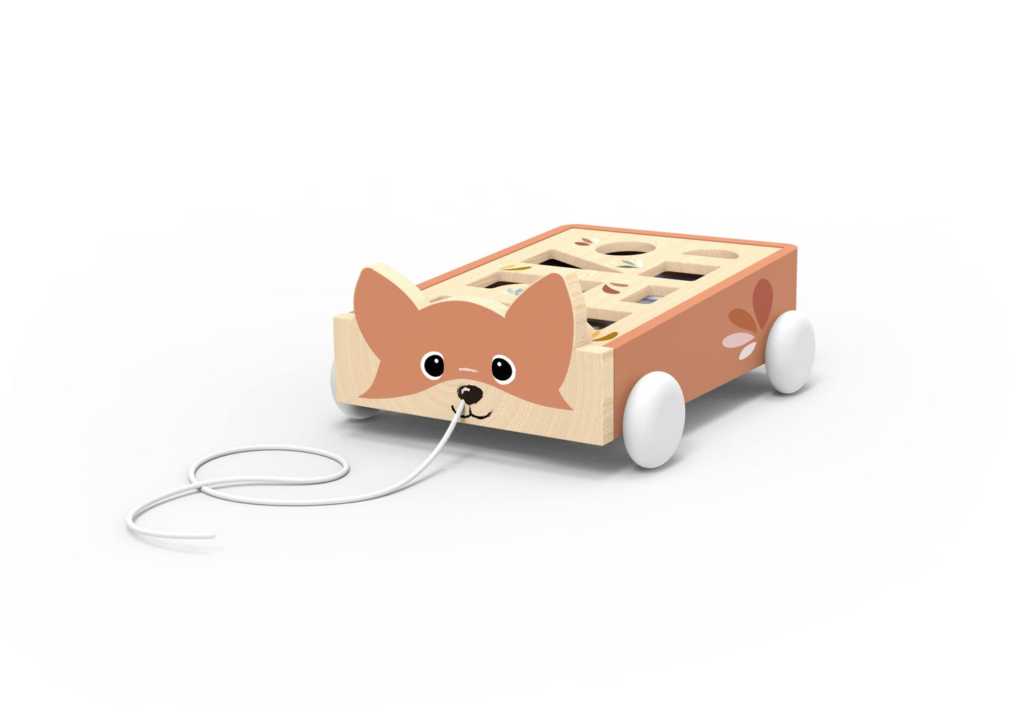 Blokkenkar met vormenstoof vos