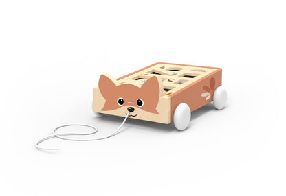 Blokkenkar met vormenstoof vos