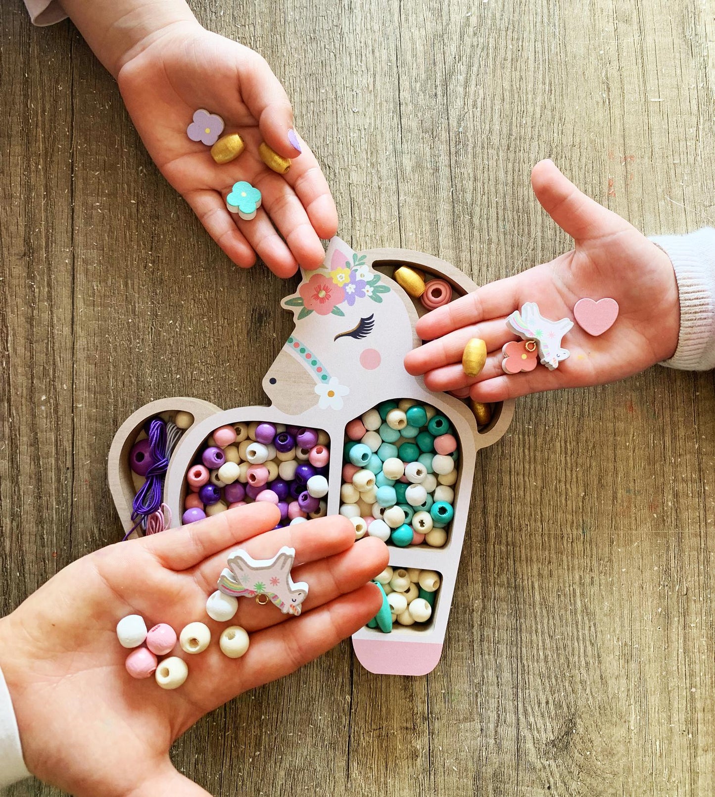 Houten kralen eenhoorn