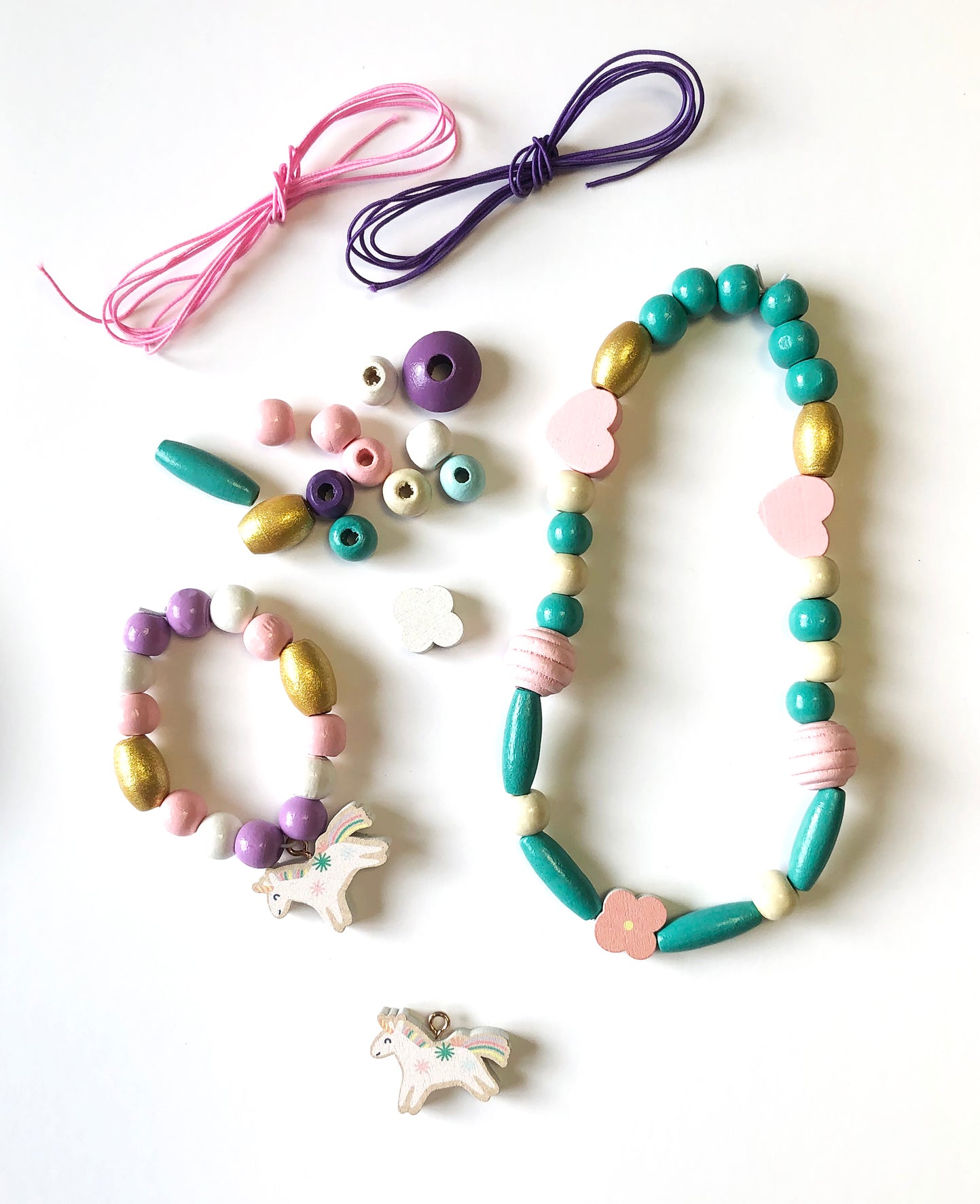 Houten kralen eenhoorn