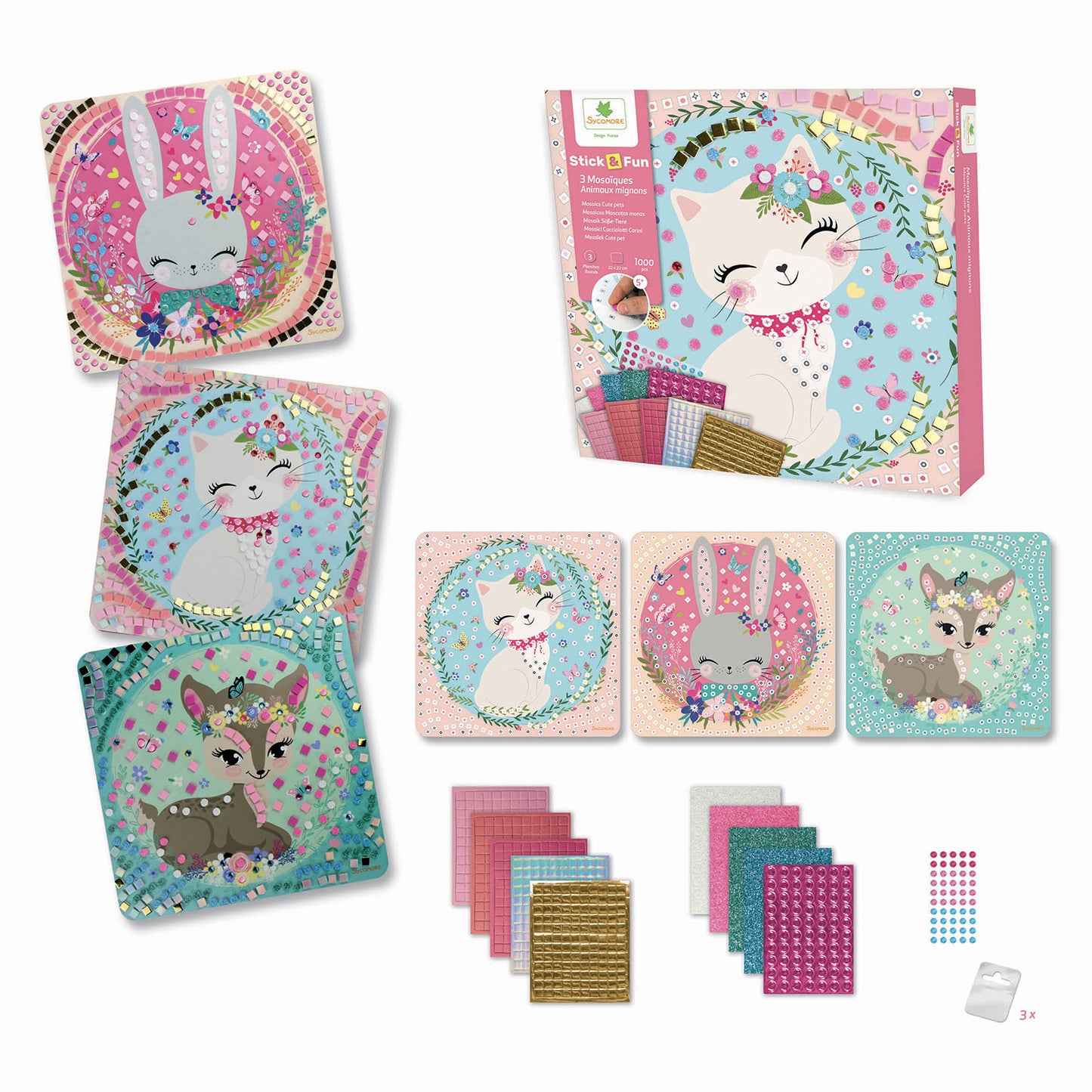 Stick & fun mozaïek schattige dieren 1000 pcs