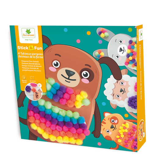 Stick & fun pompons boerderijdieren