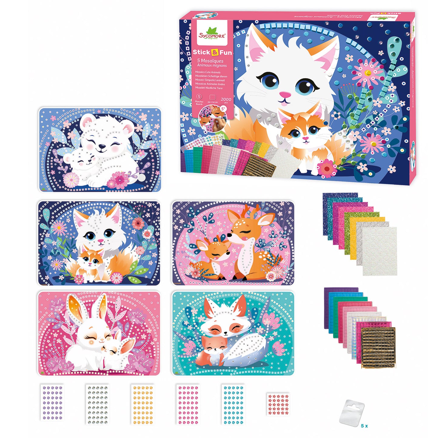 Stick & fun XL mozaïek schattige dieren 2000 pcs