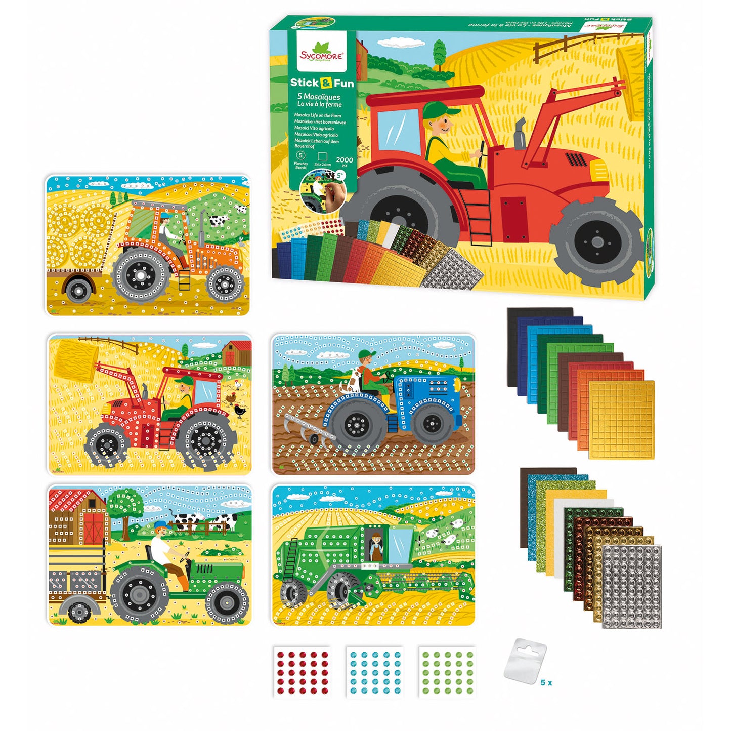 Stick & fun mozaïek het leven op de boerderij 2000 pcs