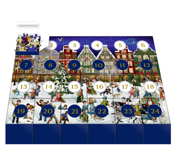 Adventskalender puzzel winter in the city