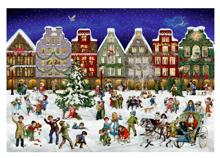Adventskalender puzzel winter in the city