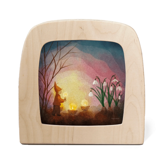 Vogel Geluk - Kindling spring silhouet