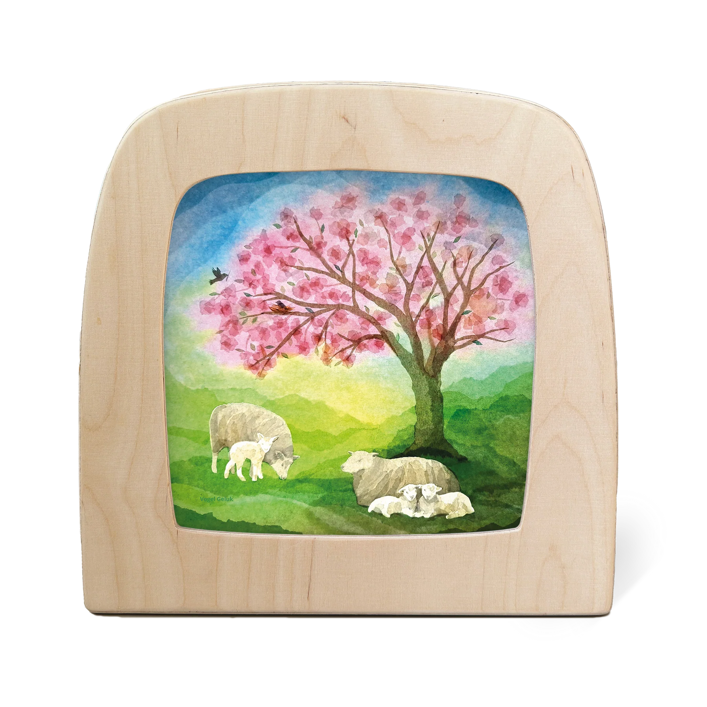 Vogel Geluk - Little lambs silhouet
