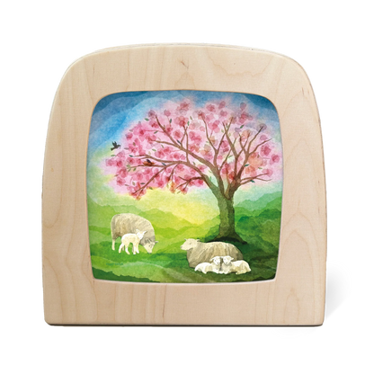 Vogel Geluk - Little lambs silhouet