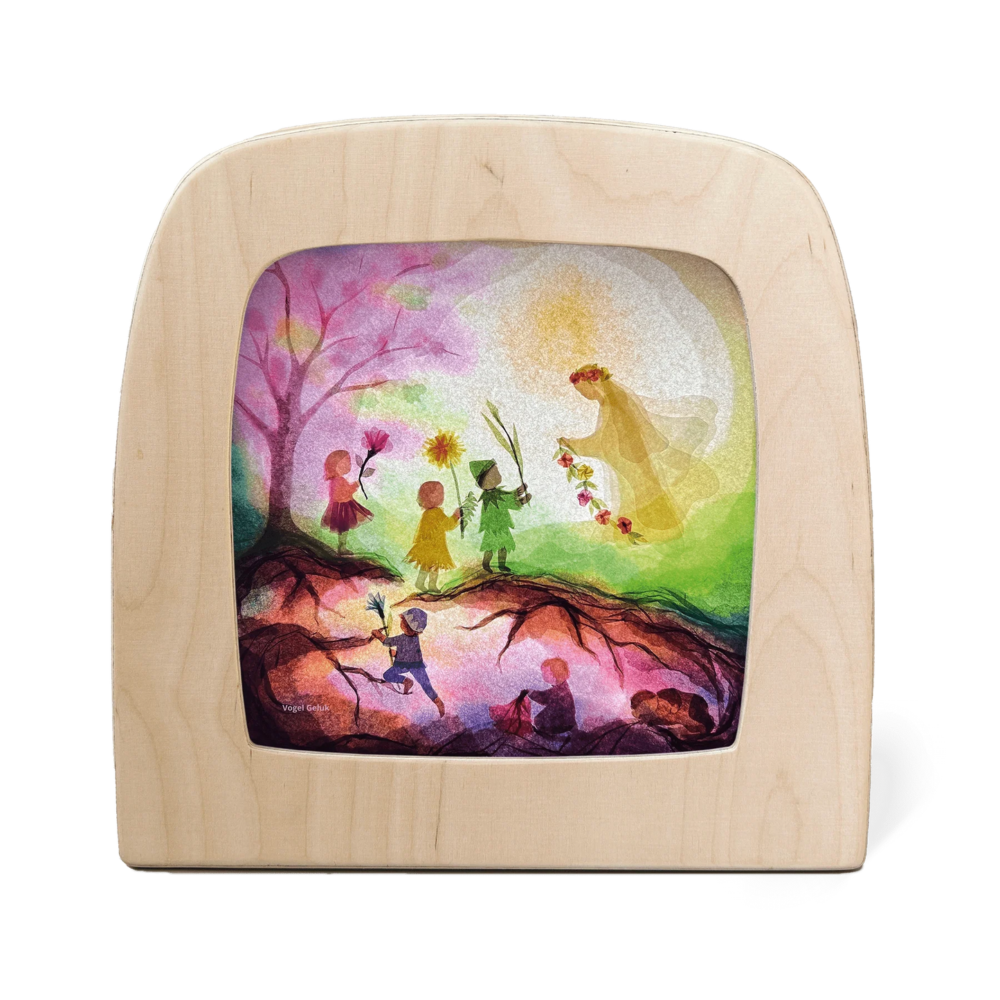 Vogel Geluk - Spring fairy silhouet