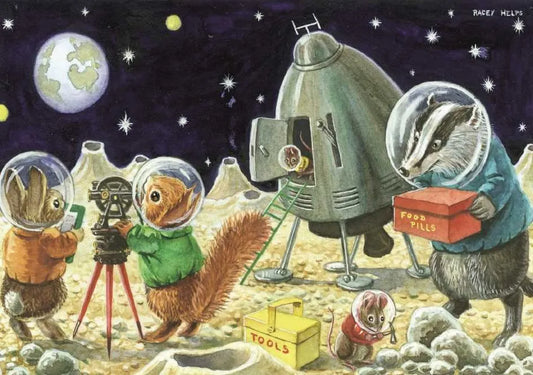 Wenskaart met envelop landing on the moon