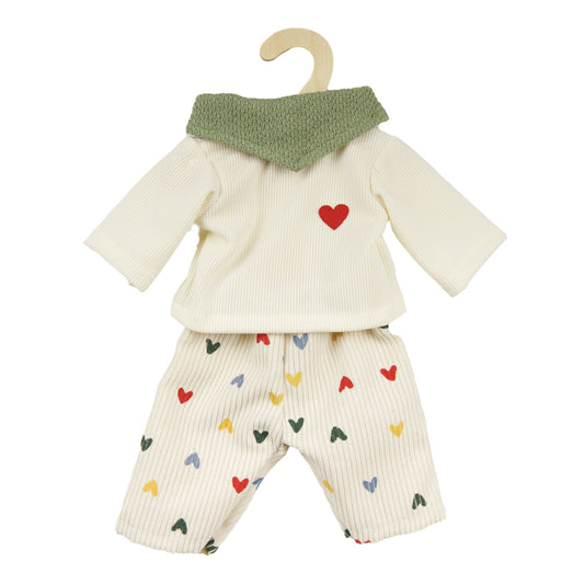 Broek met shirt hart confetti 28-35 cm