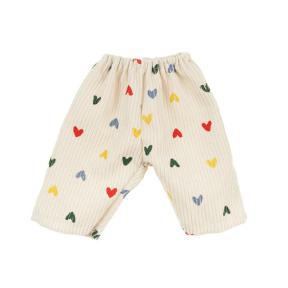 Broek met shirt hart confetti 28-35 cm