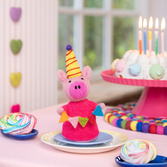 Decoratie feestvarken roze