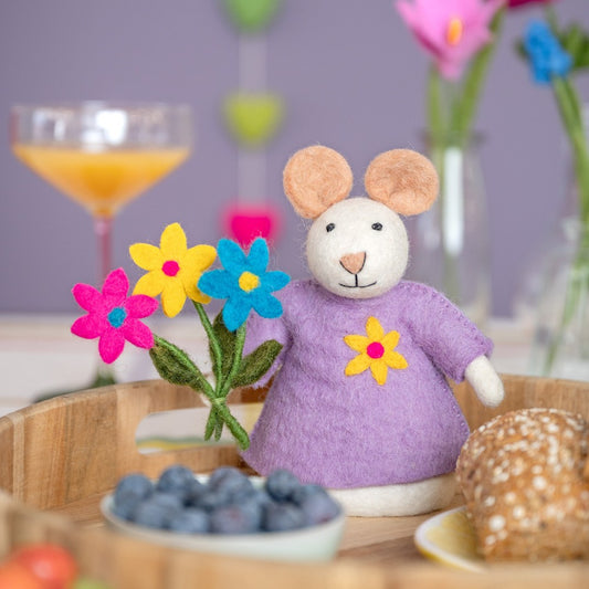 Decoratie muis bloemenmuis