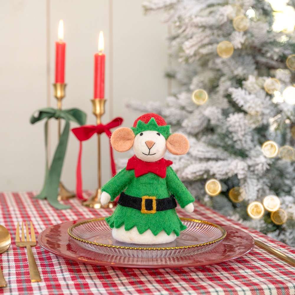 Decoratie muis kerstelf