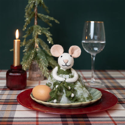 Decoratie muis met mistletoe