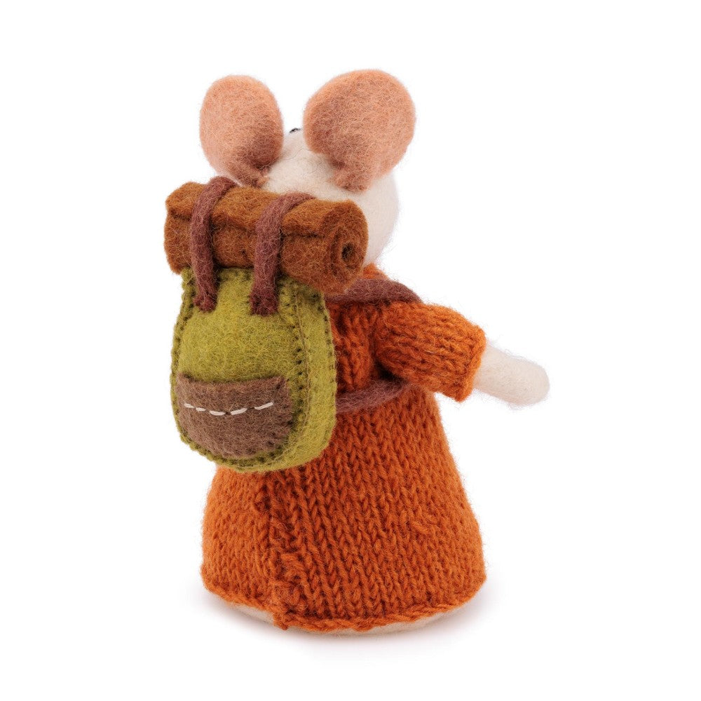 Decoratie muis wandelaar cognac