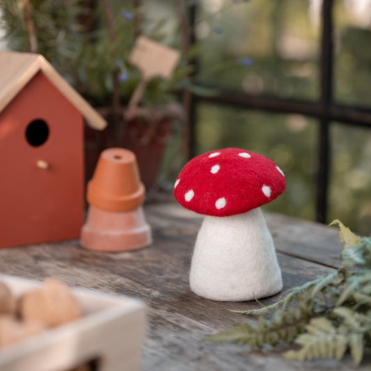 Decoratie paddenstoel rood
