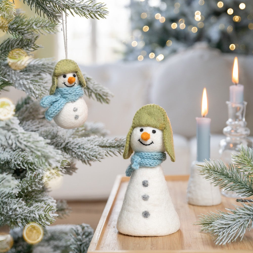 Decoratie sneeuwpop winterwonderland