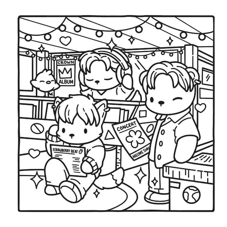 Cozy K-Pop comfy kleurboek