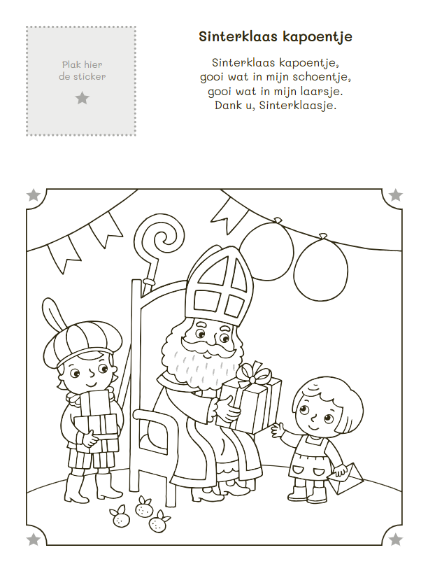 Kleur- en stickerboek sinterklaasliedjes