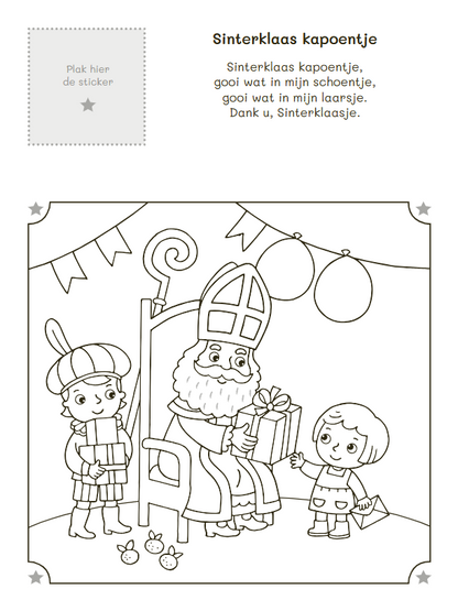 Kleur- en stickerboek sinterklaasliedjes