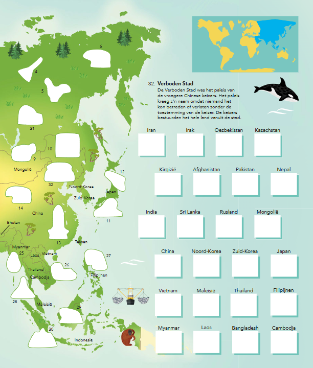 Wereldatlas met stickers
