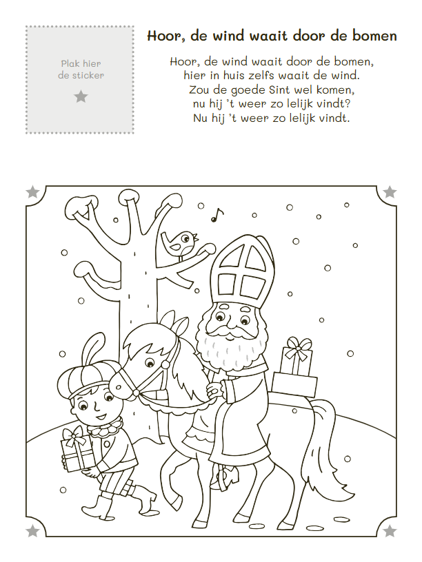 Kleur- en stickerboek sinterklaasliedjes