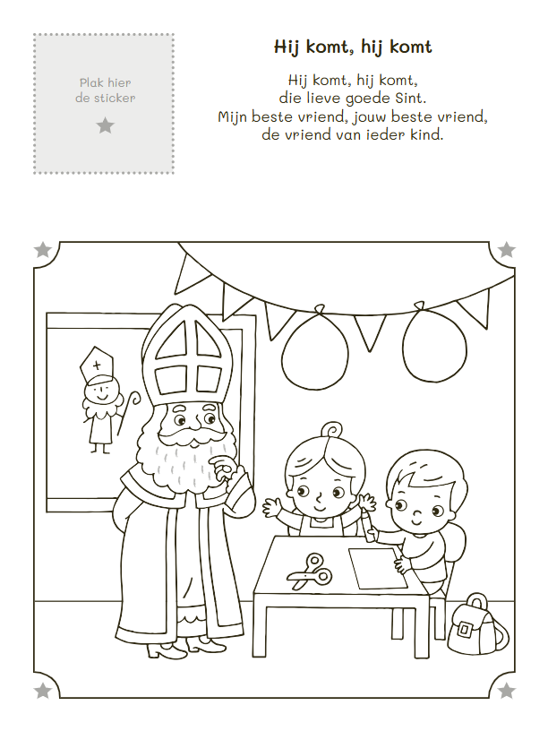 Kleur- en stickerboek sinterklaasliedjes