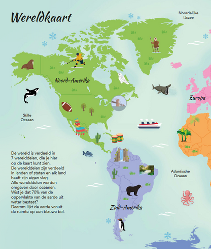 Wereldatlas met stickers