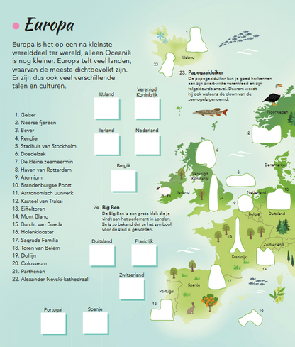Wereldatlas met stickers
