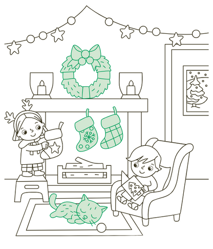 Kerstman sticker parade