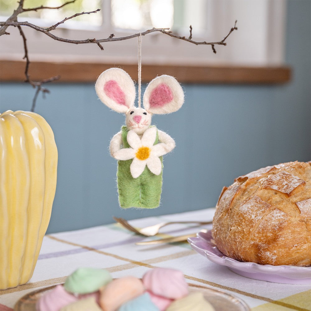 Hanger haasje met margriet groen