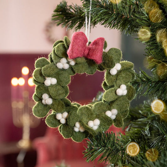 Hanger krans mistletoe met strik