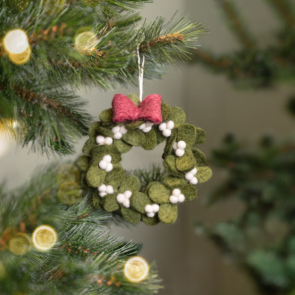 Hanger krans mistletoe met strik
