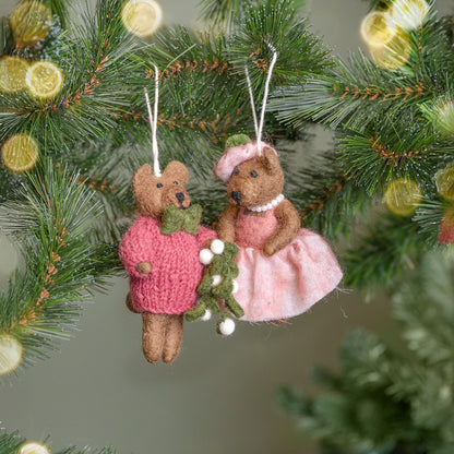 Hanger meneer beer donkerroze