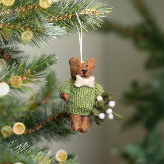 Hanger meneer beer mistletoe groen