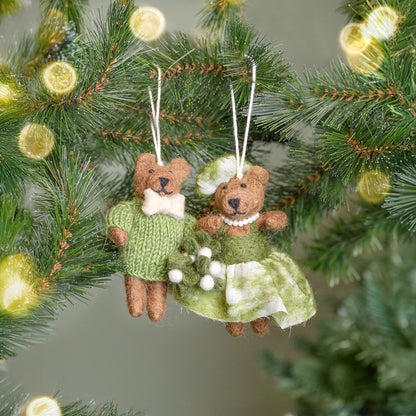 Hanger meneer beer mistletoe groen