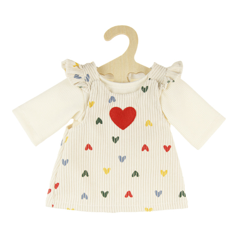 Jurk met t-shirt confetti hart 28-35 cm