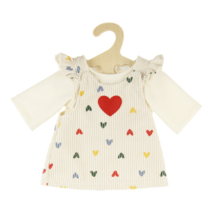 Jurk met t-shirt confetti hart 28-35 cm