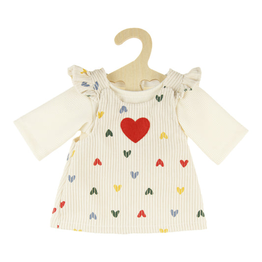 Jurk met t-shirt confetti hart 28-35 cm