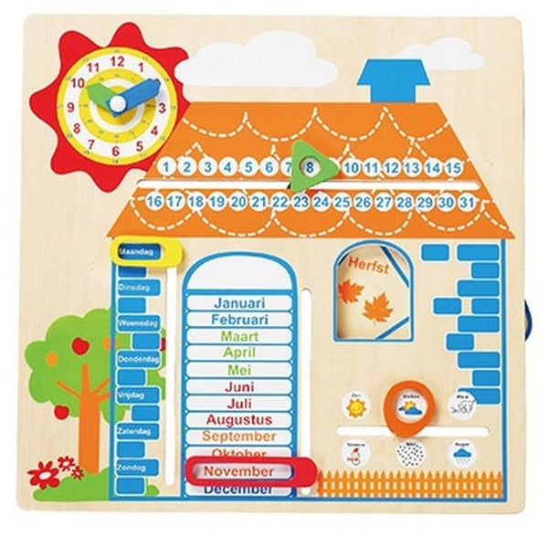 Kalender met jaargetijden huis