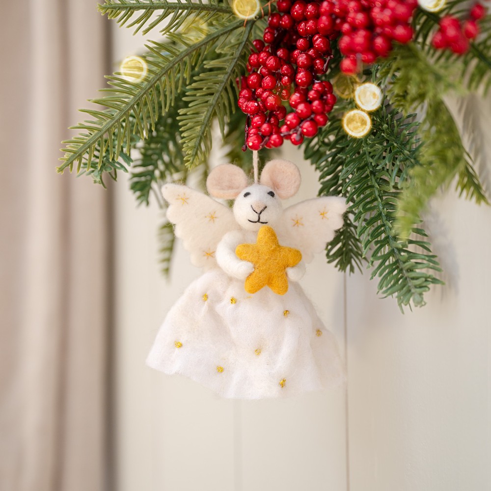 Hanger muis engel met ster