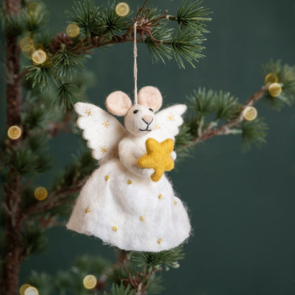 Hanger muis engel met ster